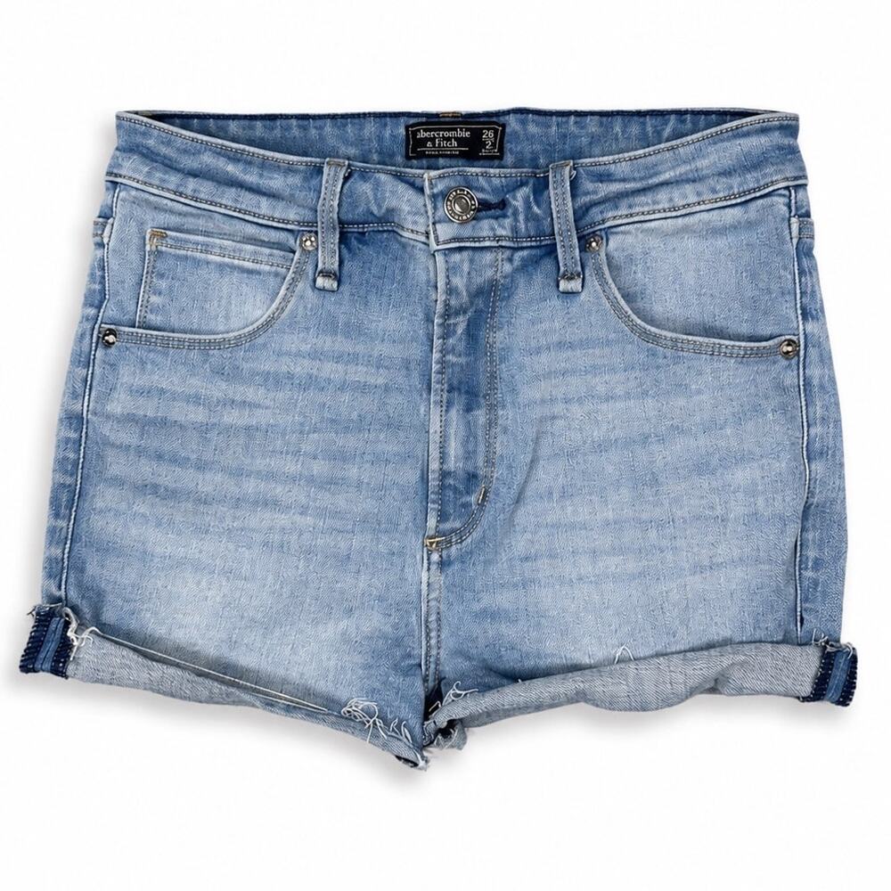 Abercrombie & Fitch High Rise Light Wash Denim Cutoff Shorts Size 26